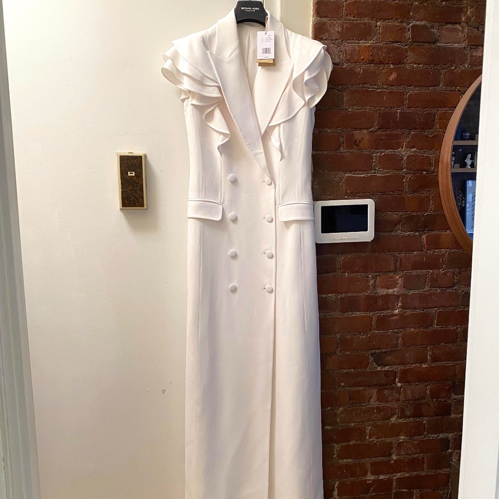 Michael Kors Collection Resort 2020 White Tuxedo Gown
